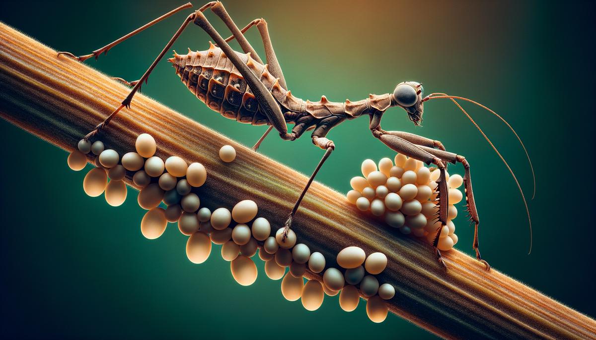 A female stick insect laying eggs, demonstrating parthenogenesis reproduction - Stick Insects are not boring